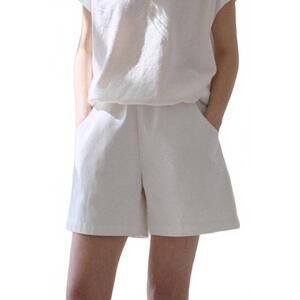 Women's Cream Cargo Shorts with Pockets